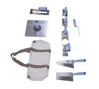 banapoy Ensemble de Truelle à Béton en Acier Inoxydable, Outils Manuels de Maçonnerie de 5 Pièces avec Truelle de Finition, Rainureuse, pour Lisser les Bords et le Jointoiement