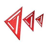 banapoy Rafter Square Set, 4 6 12 Pouces 5 en 1 Règle Triangulaire en Aluminium Aérospatial, Outil d'angle de Charpentier avec échelles Gravées Permanentes à Contraste élevé Double Face pour la