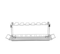 banapoy Support pour Cuisses de Poulet pour Gril avec Plateau D'égouttage | Support de pilon de poulet BBQ à 14 fentes, support de rôtissoire en acier inoxydable, support d\'aile de cuisse de poulet,