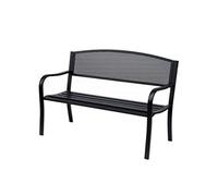 Outsunny Banc de jardin 3 places Style contemporain Acier époxy anticorrosion 127×60×85 cm Noir