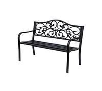Banc 3 places de jardin terrasse style cosy chic 127L x 60l x 89H cm métal époxy anticorrosion noir