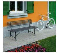 Banc 3 places en fer ventiten coloris anthracite - Longueur 150 x Profondeur 56 x Hauteur 76 cm -PEGANE- Anthracite G