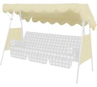 Banc à bascule 3 personnes - toit solaire pour banc à bascule 3 places - approprié pour Freizeitmöbel GmbH - Germany - Swingtex ivoor - 200 x 120 cm Banc à bascule 3 personnes