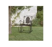 vidaXL Chaise à bascule 84 cm noir acier