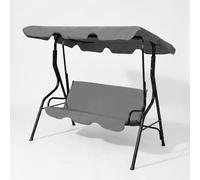 Banc à bascule de jardin 3 places, gris - Banc à bascule de jardin compact en métal - Résistant aux intempéries - 170 x 110 x 153 cm - Banc à bascule de jardin confortable pour balcon et terrasse [114