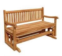 Banc à bascule en teck Teako Design Roma en bois massif résistant aux intempéries 150 x 69 cm