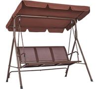 Banc à bascule marron pour 3 personnes, pour terrasse