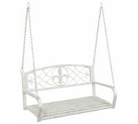 Banc à bascule vidaXL en acier 110,5 x 59 x 55 cm, blanc antique