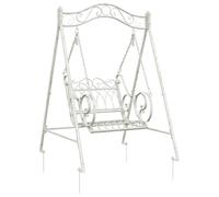 Banc à bascule vidaXL en acier 113 x 121,5 x 168 cm, blanc antique