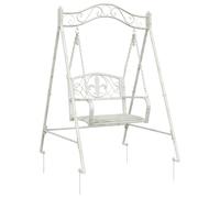 Banc à bascule vidaXL en acier 113 x 121,5 x 168 cm, blanc antique