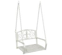 Banc à bascule vidaXL en acier 71,5 x 59 x 55 cm, blanc antique