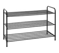 Banc à chaussures 3 étagères 83x35x58 cm en acier noir Noir G