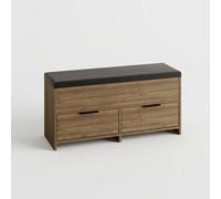 Banc à chaussures avec coffre de rangement et assise rembourrée Cove
