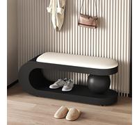 Banc à Chaussures avec Coussin et Rangement, Banc Banquette Moderne Bout de lit avec Structure et métal, pour la Maison, la Cuisine, Le Salon, l'entrée, Le Restaurant(Black,80cm/31.5in)