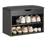 Banc à Chaussures avec Rangement - SoBuy - 6 Chausures - Pour Petit Appartement, Entrée, Noir, 60x30x43cm