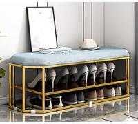 Banc à Chaussures, Banc de Rangement pour Chaussures Industriel Moderne, avec Cadre en métal, Banc pour Chambre à Coucher, entrée de lit, pour Couloir, Salon, Chambre à Coucher