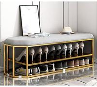 Banc à Chaussures, Banc de Rangement pour Chaussures Industriel Moderne, avec Cadre en métal, Banc pour Chambre à Coucher, entrée de lit, pour Couloir, Salon, Chambre à Coucher
