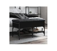 vidaXL Banc à chaussures noir 82x42x45 cm bois d'ingénierie