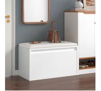 Banc à Chaussures Design avec Tiroir pour 3 Paires 80 x 39 x 45 cm Blanc