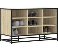 Banc à chaussures design chêne Sonoma 84x40x53,5 cm bois composite et métal, bancs 2024 Nouveau
