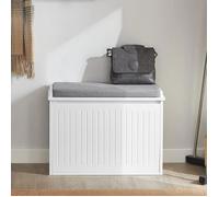 Banc à Chaussures Entrée SoBuy avec Assise Rembourrée et Abattant, Meuble de Rangement Chaussures, L62 x P26 x H45 cm, 150 kg,