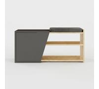 Calicosy Banc à Chaussures 1 Porte Fiona - L104 cm - en Panneaux de Particules - Meuble Pratique et Gain de Place - pour Entrée - L104 X l47 x H37 cm