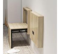 Banc À Chaussures Mural en Bois, Pliable Et Rabattable, Tabouret Dentrée pour Se Chausser, Chaise Pliante Invisible pour Couloir, Gain De Place, Capacité De Charge De 150 Kg B One Size