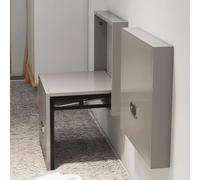 Banc À Chaussures Mural en Bois, Pliable Et Rabattable, Tabouret Dentrée pour Se Chausser, Chaise Pliante Invisible pour Couloir, Gain De Place, Capacité De Charge De 150 Kg E One Size