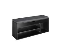Meuble à chaussures - TECTAKE - Banc à chaussures NATALIA en bois MDF avec assise rembourrée, 104 x 30 x 49 cm - Noir