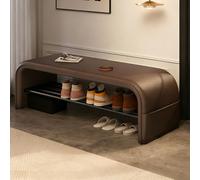 Banc à chaussures rustique en bois blanc avec étagère à chaussures avec coussin 60 × 35 × 42 cm, parfait pour la nization et le style Halay