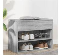 vidaXL Banc à chaussures Sonoma gris 60x30x45 cm Bois d'ingénierie 816051