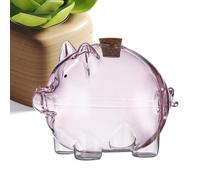 Banc à monnaie en verre - Petite banque de haricots dorés, pot à monnaie décoratif en forme de cochon, mini avec transparent | Conteneur à pièces commémoratives pour coiffeuse, étagère