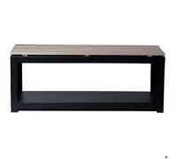 Banc acier et bois avec rangement à bûches Droit