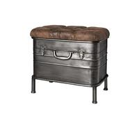 Banc acier laque anthracite-marron - Dim : L51 x P34 x H48cm --