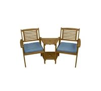 Banc Adirondack Marron pour 2 Personnes avec Chaises Siamoises & Table en Bois