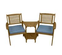 Banc Adirondack Marron Pour 2 Personnes Avec Chaises Siamoises & Table En Bois D'acacias Terrasse Jardin Balcon - Aménagement Extérieur - Profiter De Votre Jardin En Tout Confort [Coussins Inclus] Mar