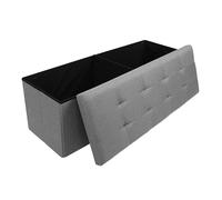 Banc avec Coffre de rangement avec couvercle amovible Siège pouf pliable salon chambre couloir110x38x38cm