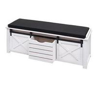 Mendler Banc vestiaire avec rangement - Blanc