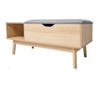 Banc avec tiroir coloris naturel - longueur 100 x profondeur 40 x hauteur 45 cm -JUANIO- Naturel G