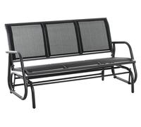 Banc-balançoire - Banc de jardin avec fonction balançoire | Couleur : Noir | Dimensions : 151 x 75 x 85 cm