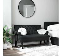 Banc banquette avec dossier - VIDAXL - Noir - 120x62x75,5 cm - Tissu polyester - Rembourrage mousse - Capacité 110 kg