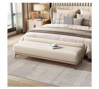 Banc Banquette Banc d'entrée Moderne de Bout lit Ottoman Bancs Chambre à Coucher en Cuir rembourré for Pied capitonné Repose-Pieds Tabouret avec Pieds métal(Beige,120 * 40 * 49cm)