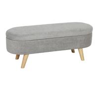 Banc banquette bout de lit - HOMCOM - coffre de rangement 2 en 1 en tissu avec pieds en bois 110l x 40P x 43H cm gris clair
