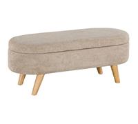 Banc banquette bout de lit - HOMCOM - coffre de rangement 2 en 1 en tissu avec pieds en bois 110l x 40P x 43H cm cm beige
