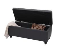 Banc/banquette/coffre de rangement Kriens, 114x45x45cm, similicuir gris mat