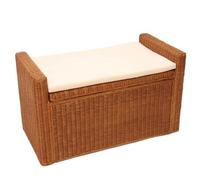 Banc Banquette / Coffre De Rangement M92, Rotin Couleur Miel Multicolore