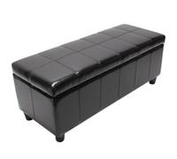 Banc banquette rembourrée coffre de rangement Kriens, cuir reconstitué, 112x45x45cm noir