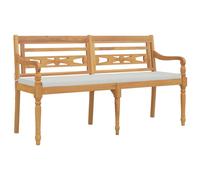 Banc Batavia avec coussin 150 cm Bois de teck massif