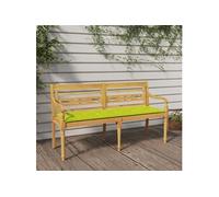 vidaXL Banc Batavia avec coussin vert clair 150 cm bois massif teck