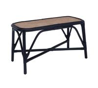 Banc Bout de Lit en Rotin Naturel Chillvert Parma 78x73x43 cm avec Design en Osier Bicolore Noir et Marron